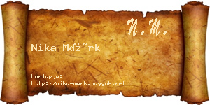 Nika Márk névjegykártya