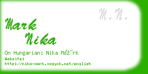 mark nika business card